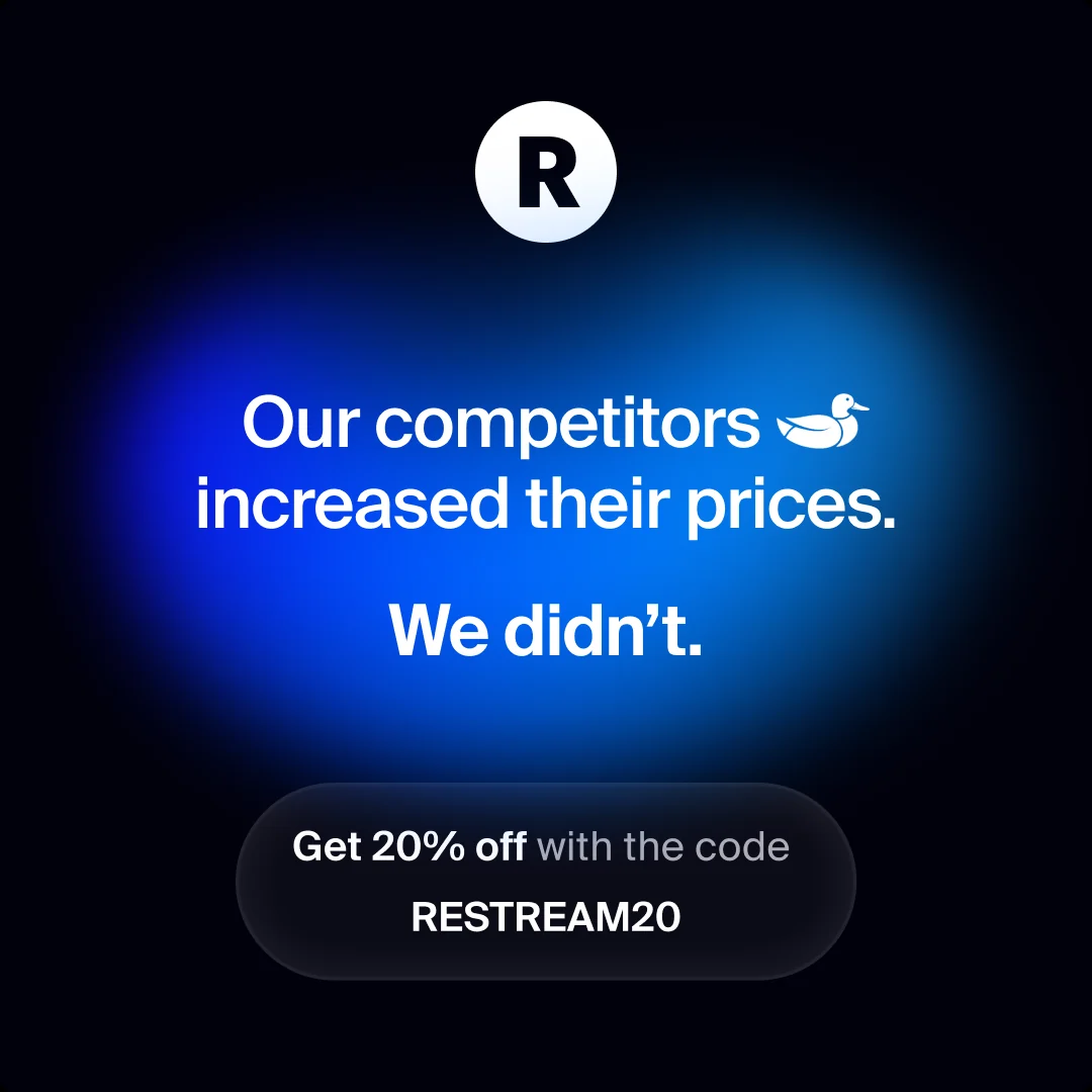 Restream Reddit ad referring to competitors generically